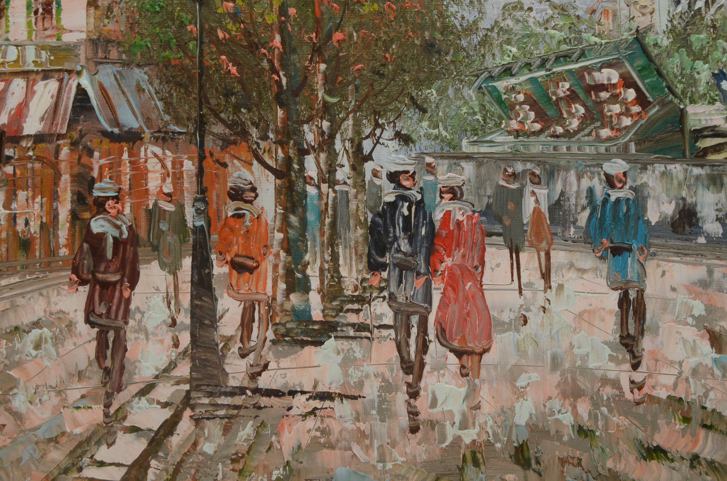 Burnett Original Parisian Street Scene Oil on Canvas Board