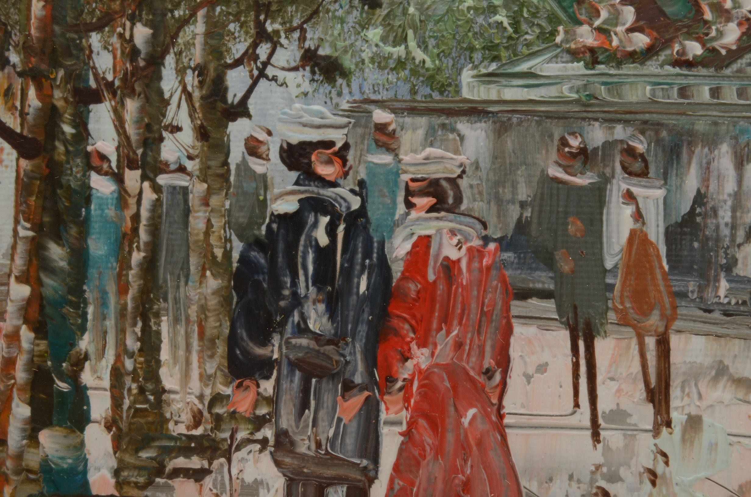 Burnett Original Parisian Street Scene Oil on Canvas Board