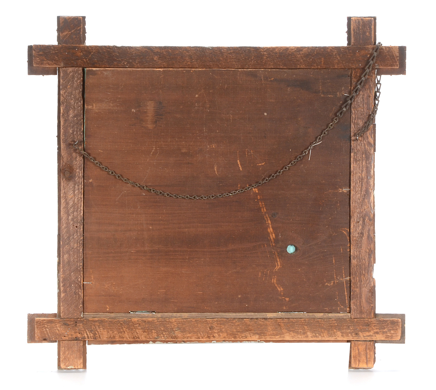 Antique Wooden Chip-Carved Tramp Art Mail Holder