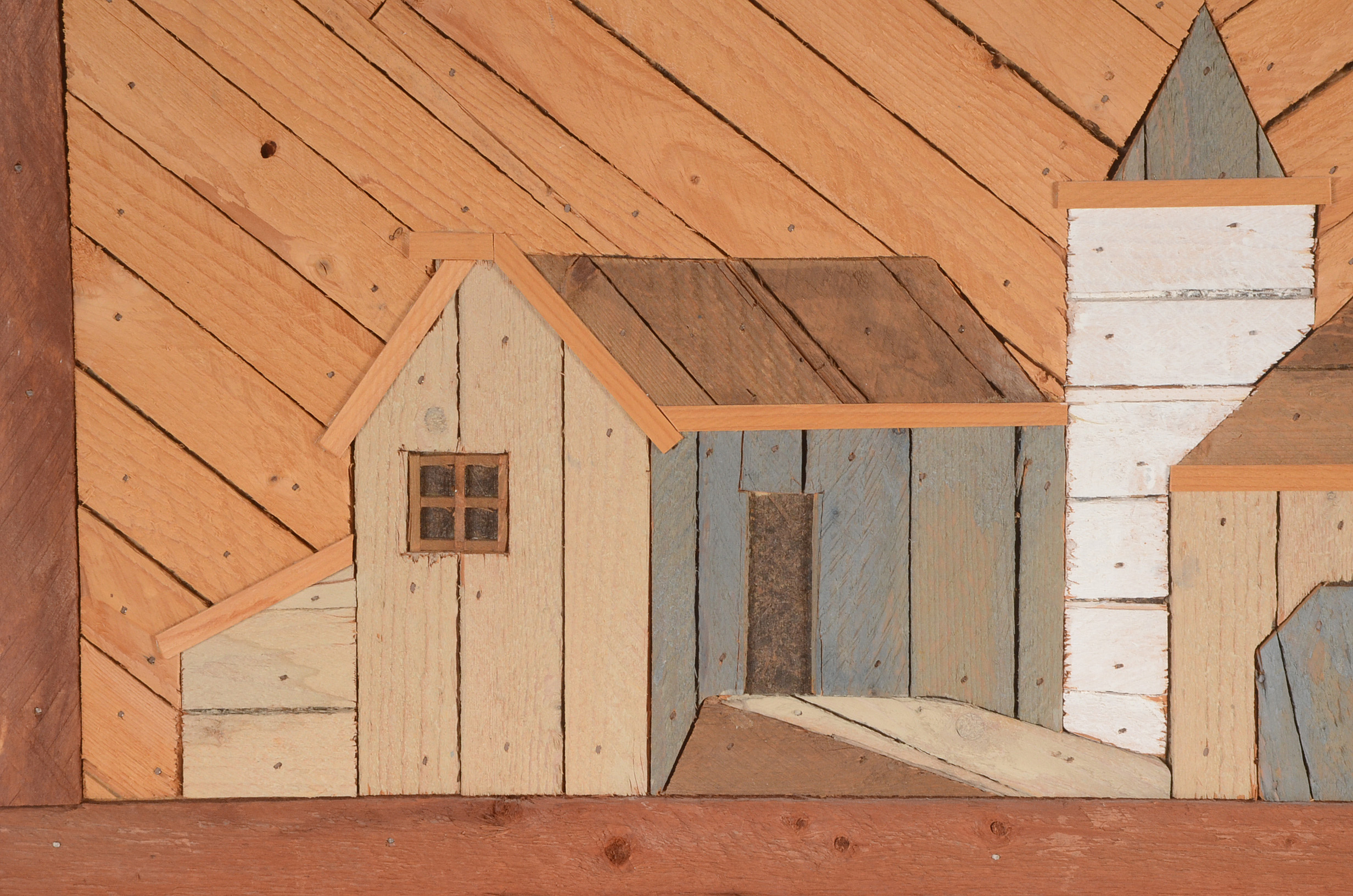 Theodore de Groot Original Salvaged Wood Lath Art Wall Panel