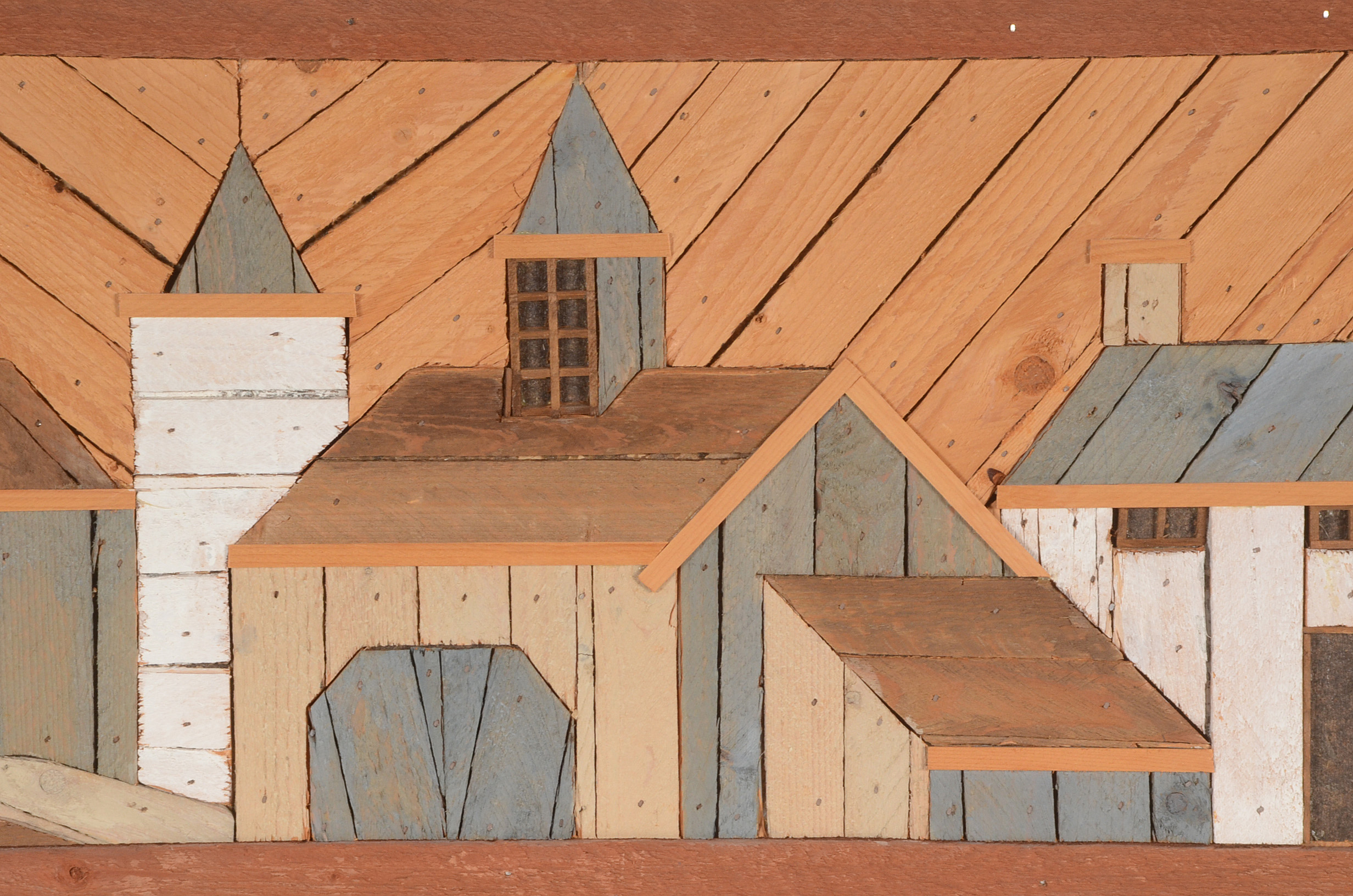 Theodore de Groot Original Salvaged Wood Lath Art Wall Panel