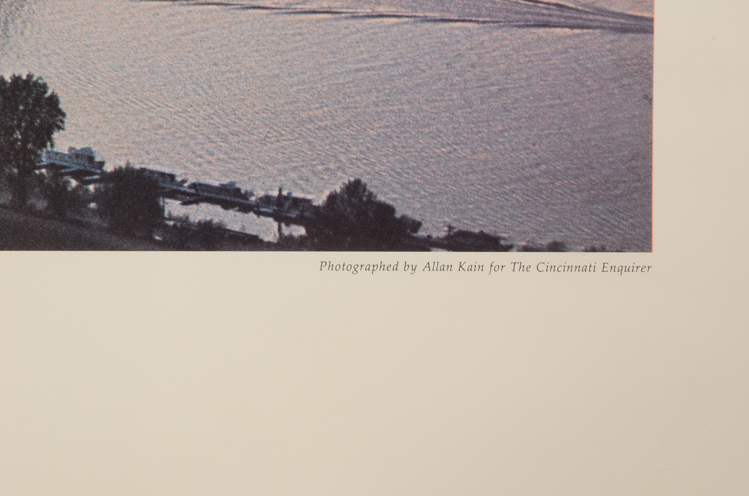 Allan Kain Large Offset Lithograph "Cincinnati At Dusk"