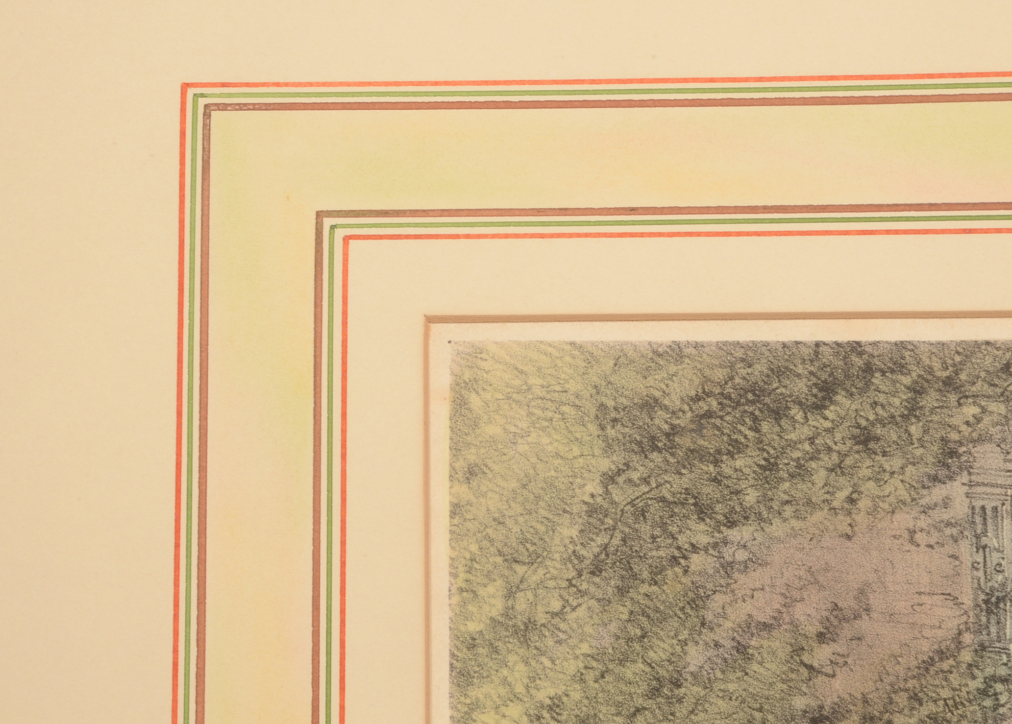 M. & N. Hanhart 19th Century Stone Lithograph "Stairs to the Terr