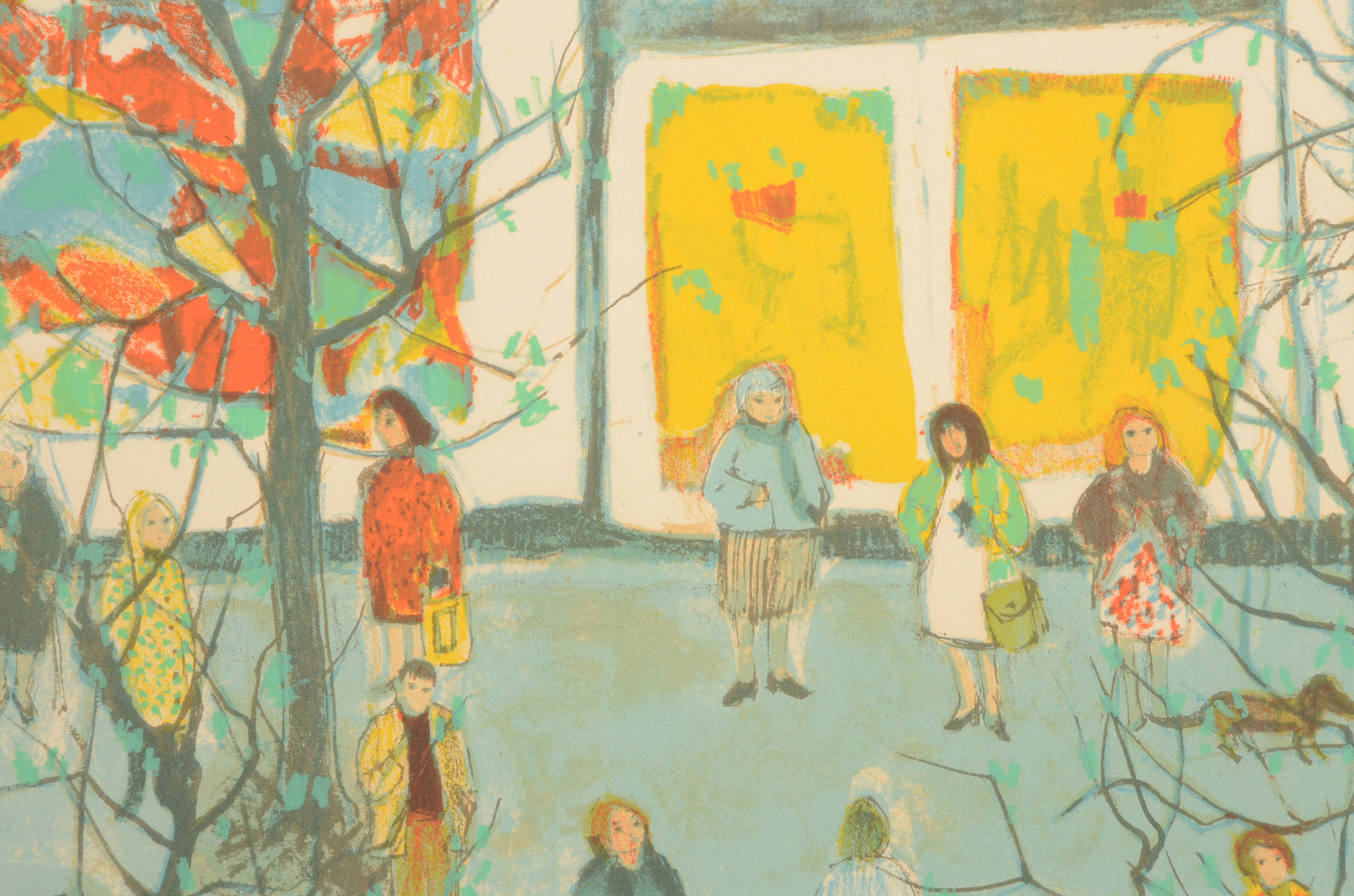 Nathalie Chabrier Hand-Pulled Lithograph "Paris Scene"