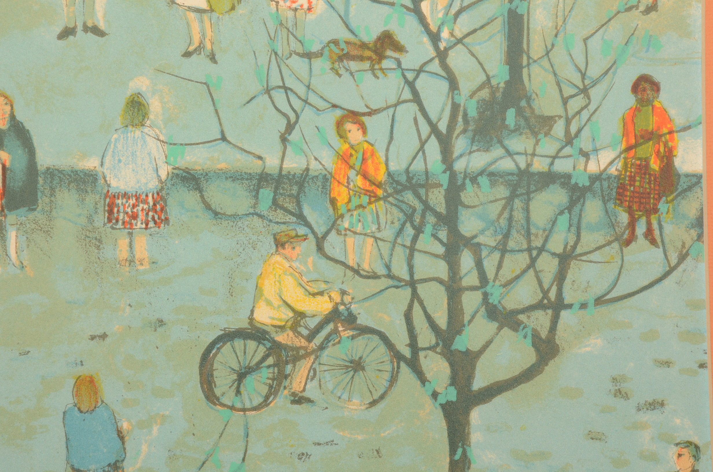 Nathalie Chabrier Hand-Pulled Lithograph "Paris Scene"