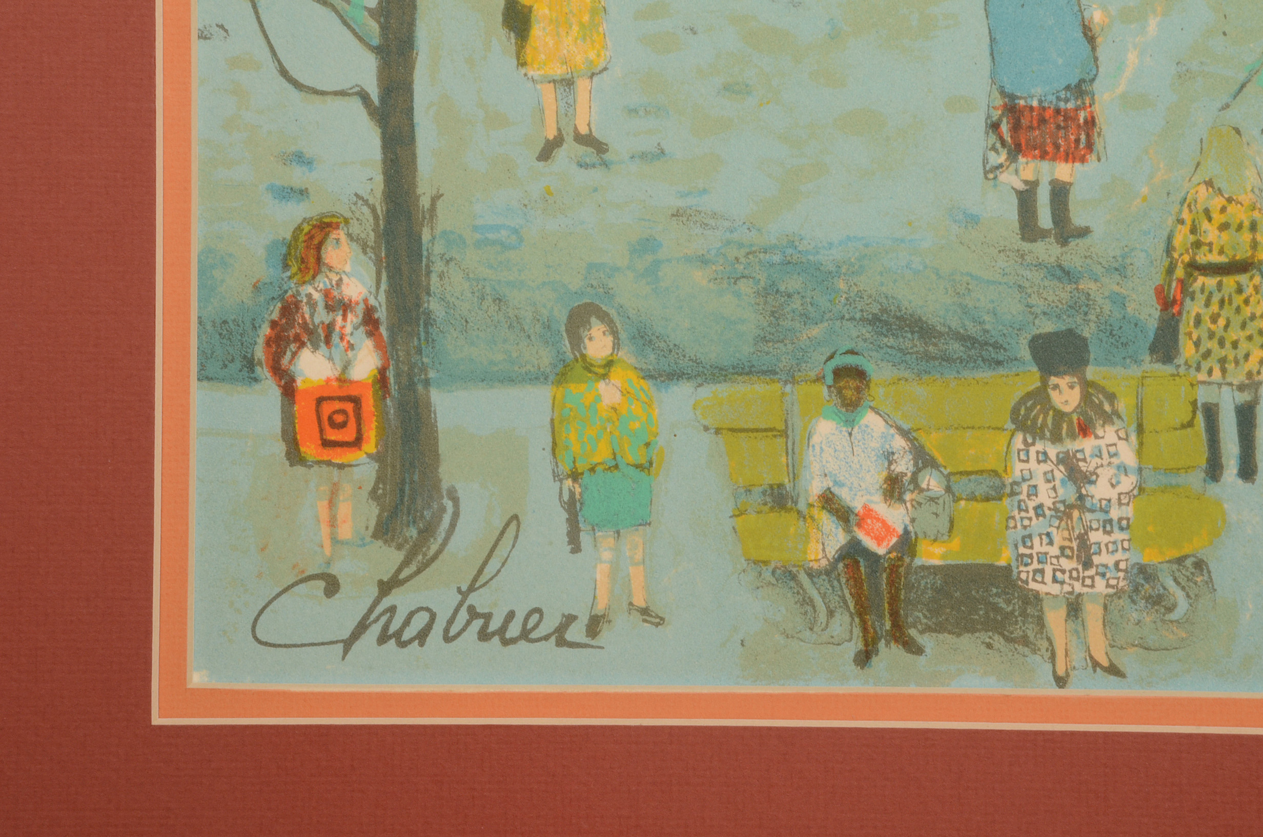 Nathalie Chabrier Hand-Pulled Lithograph "Paris Scene"