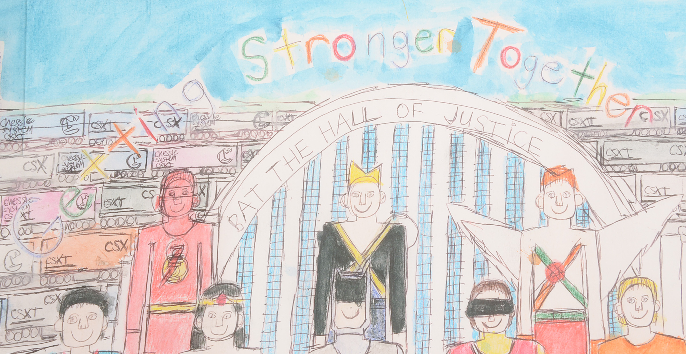 Courttney Cooper Signed Limited Edition Giclée "Superfriends Hall of Justice/Union Terminal"