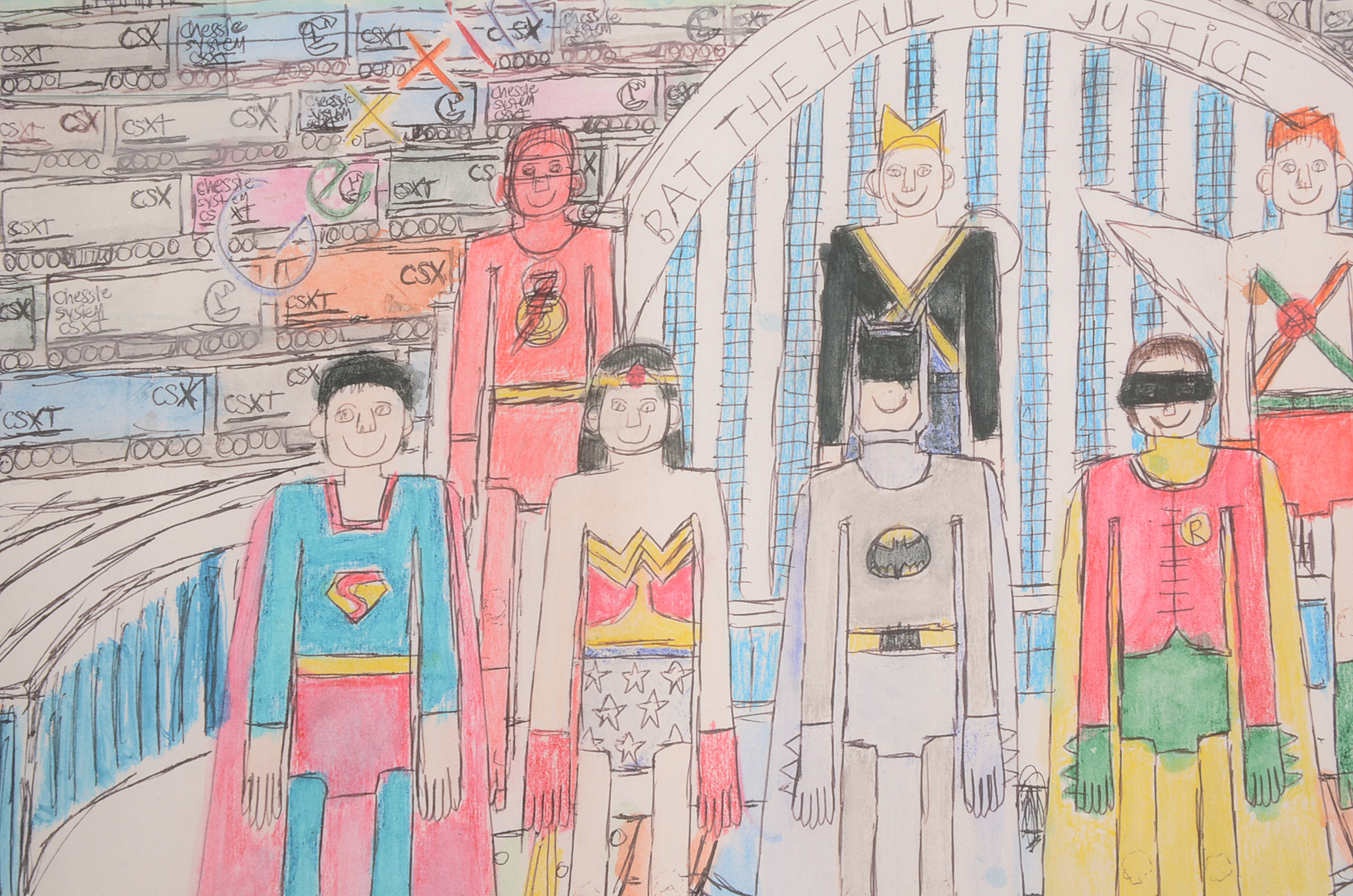 Courttney Cooper Signed Limited Edition Giclée "Superfriends Hall of Justice/Union Terminal"