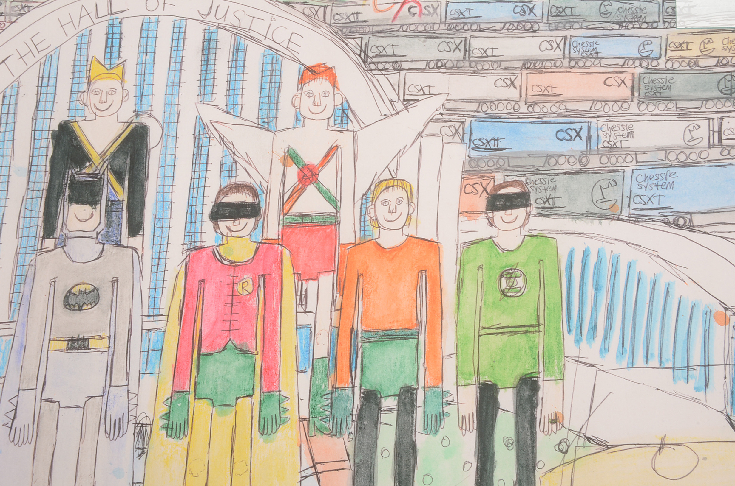 Courttney Cooper Signed Limited Edition Giclée "Superfriends Hall of Justice/Union Terminal"