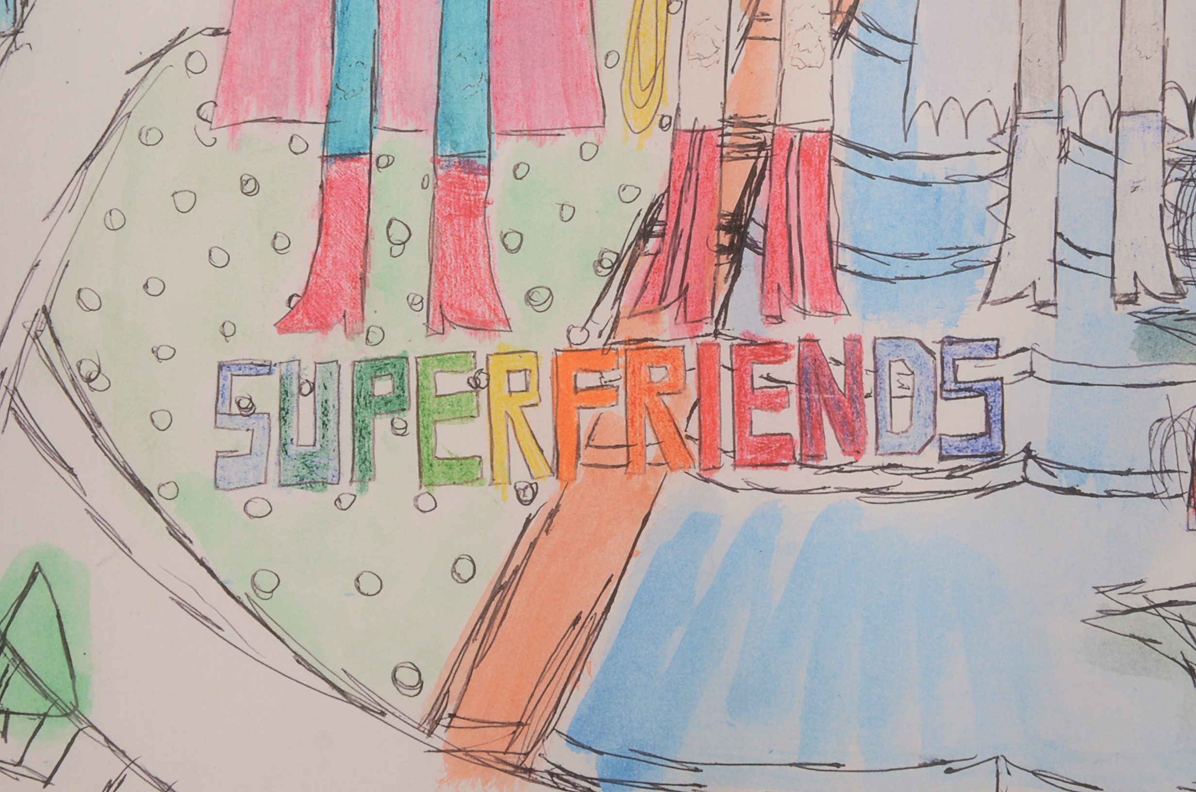 Courttney Cooper Signed Limited Edition Giclée "Superfriends Hall of Justice/Union Terminal"