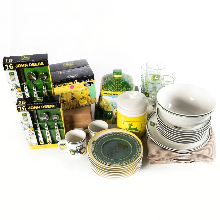 Collection of John Deere Dishes and Tableware