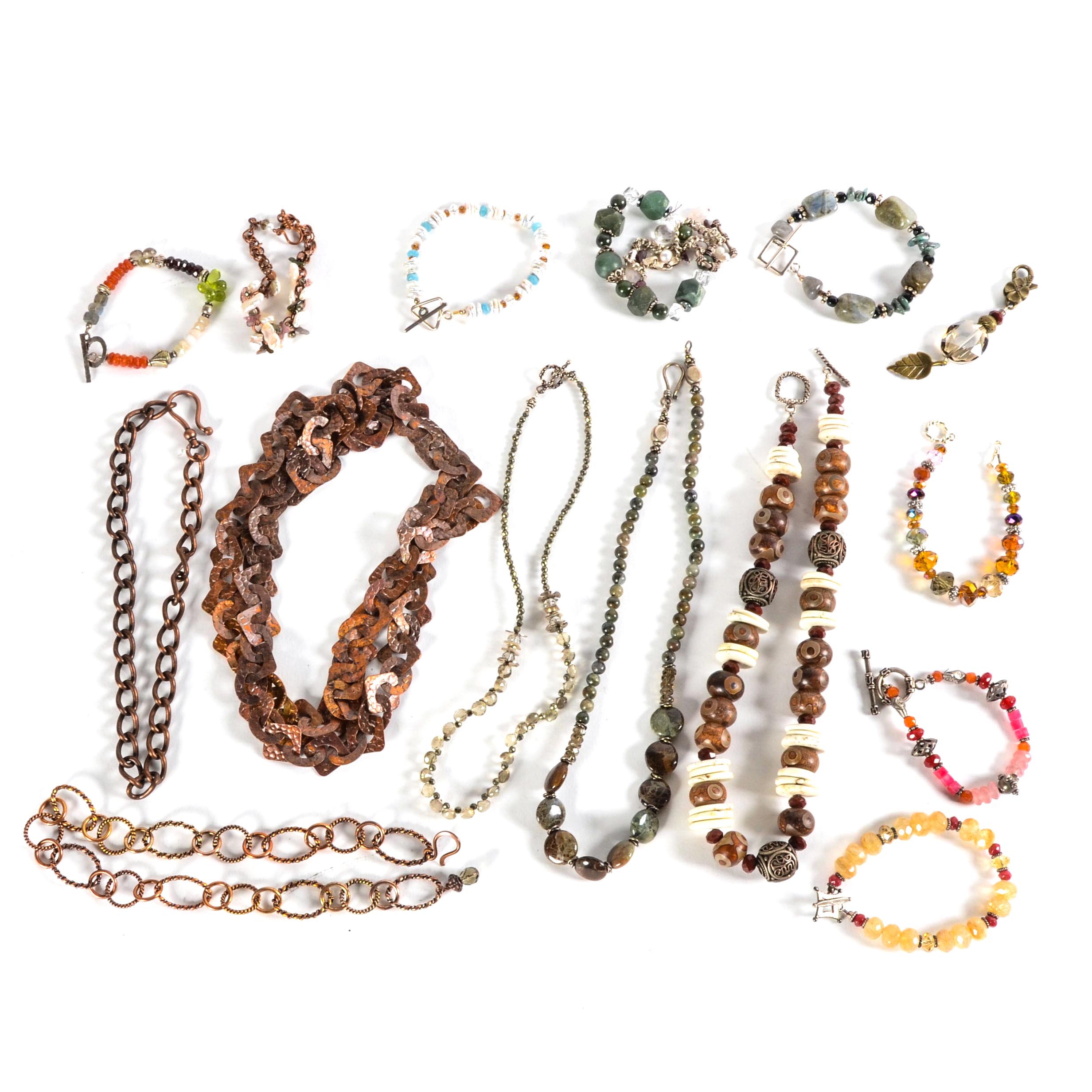 Variety of Beaded and Metal Costume Jewelry