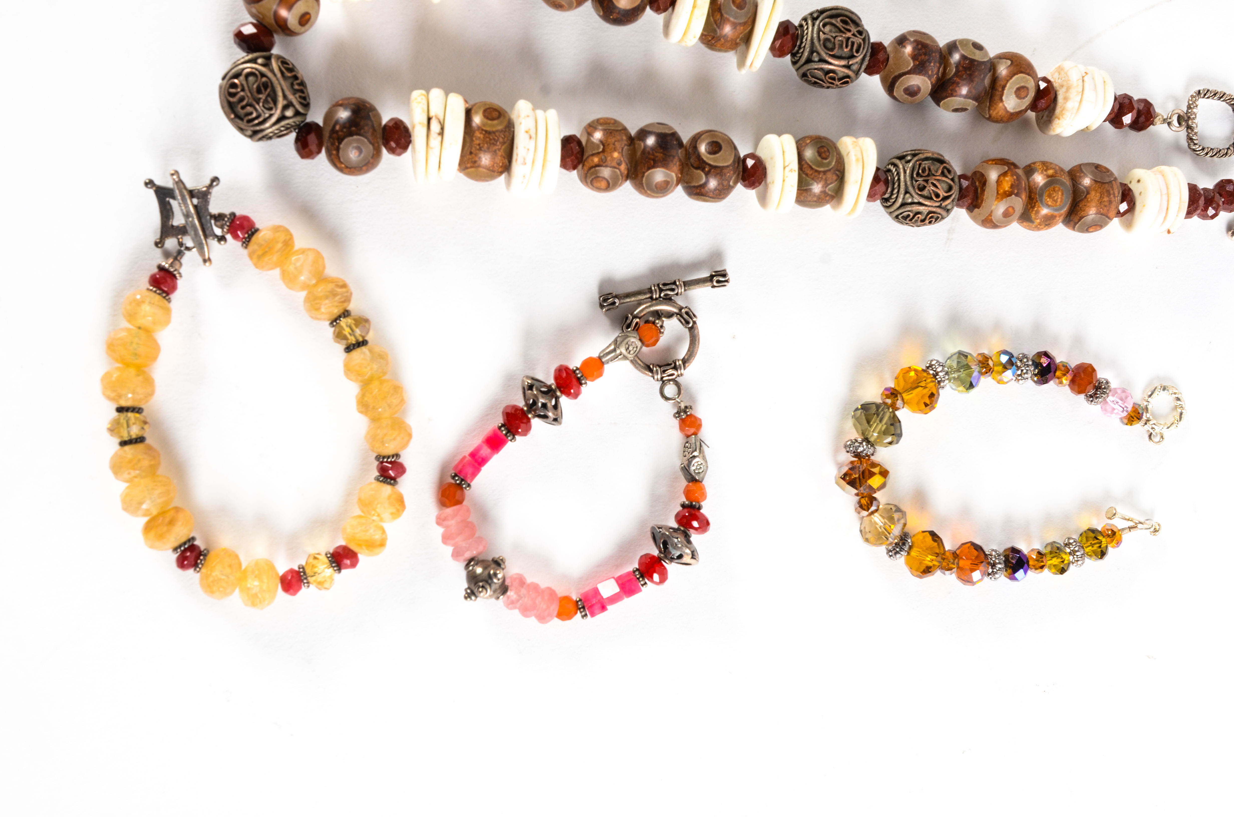 Variety of Beaded and Metal Costume Jewelry