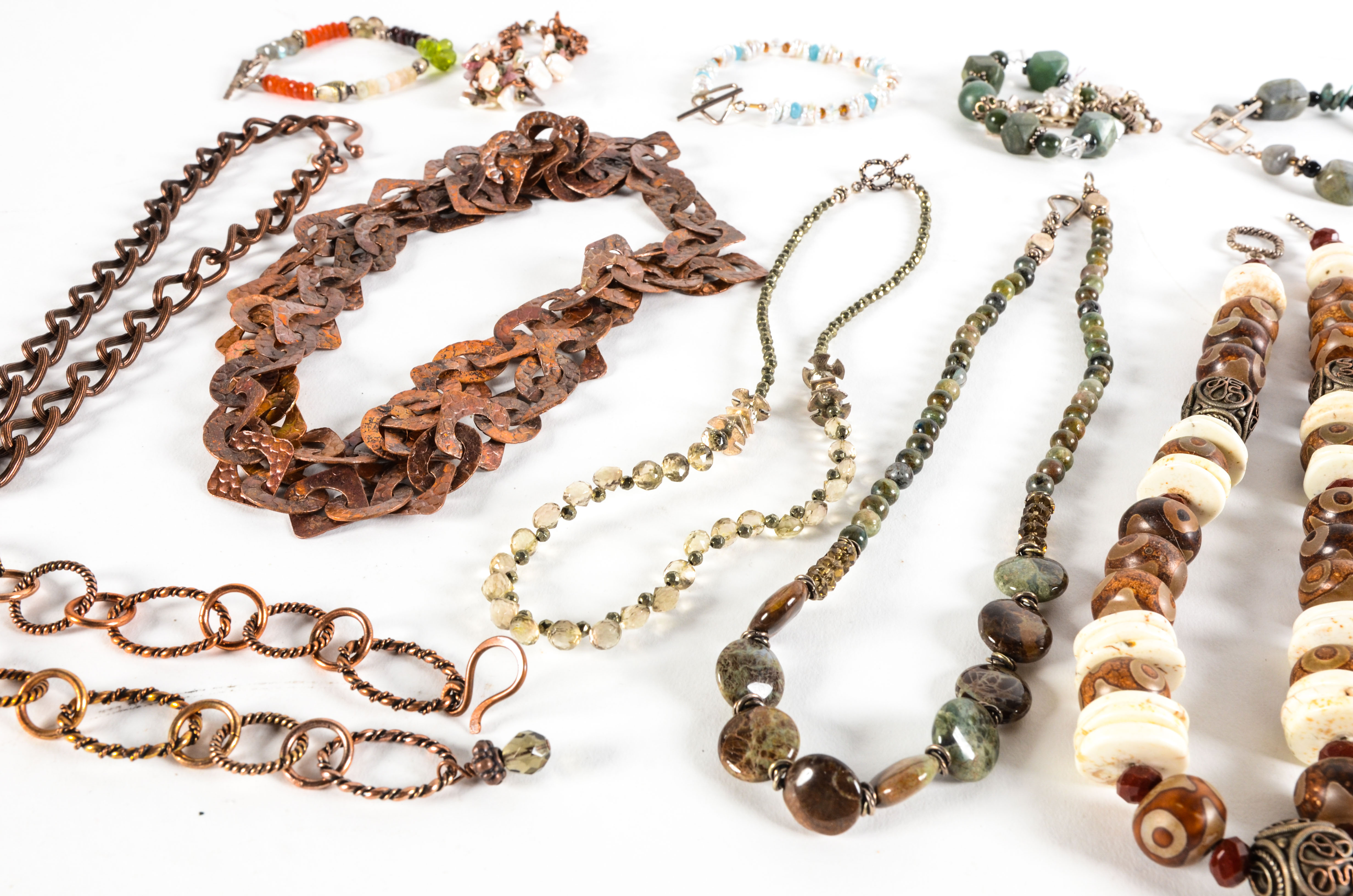 Variety of Beaded and Metal Costume Jewelry