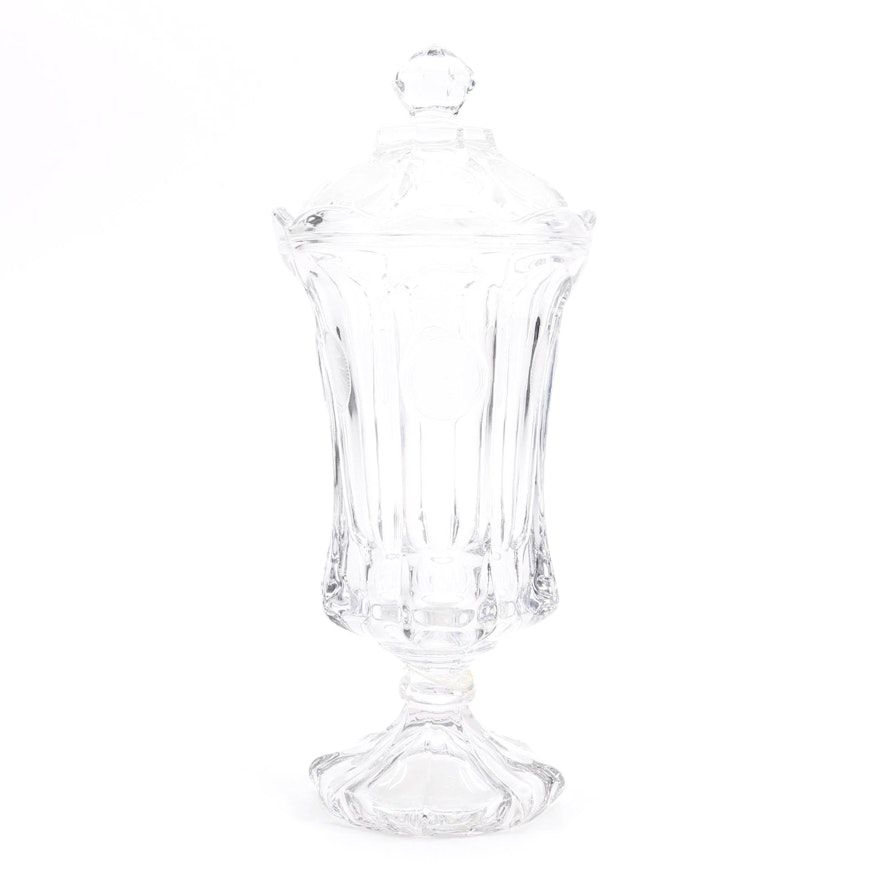 Fostoria "Coin Glass Clear" Footed Urn with Lid
