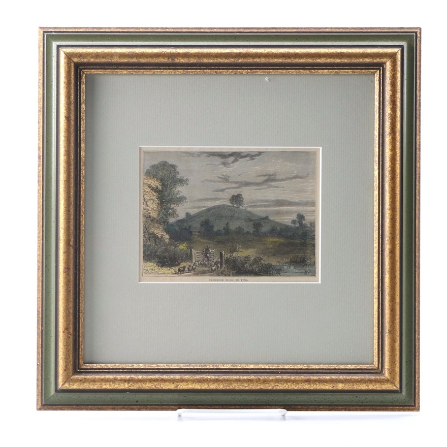 Hand-Colored Print After W. P. Provenance "Primrose Hill in 1780"