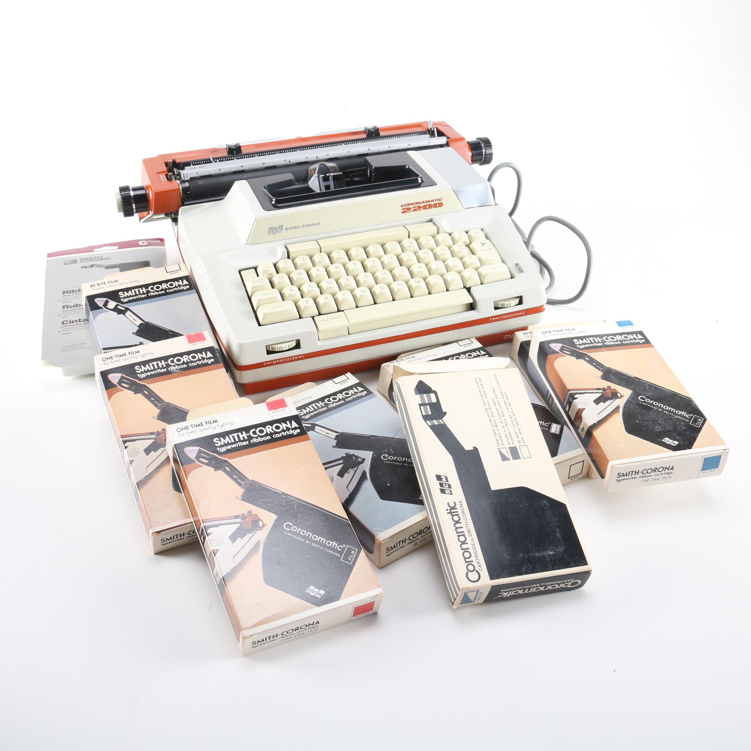 Smith-Corona Coronamatic 2200 Electric Typewriter and Ribbons