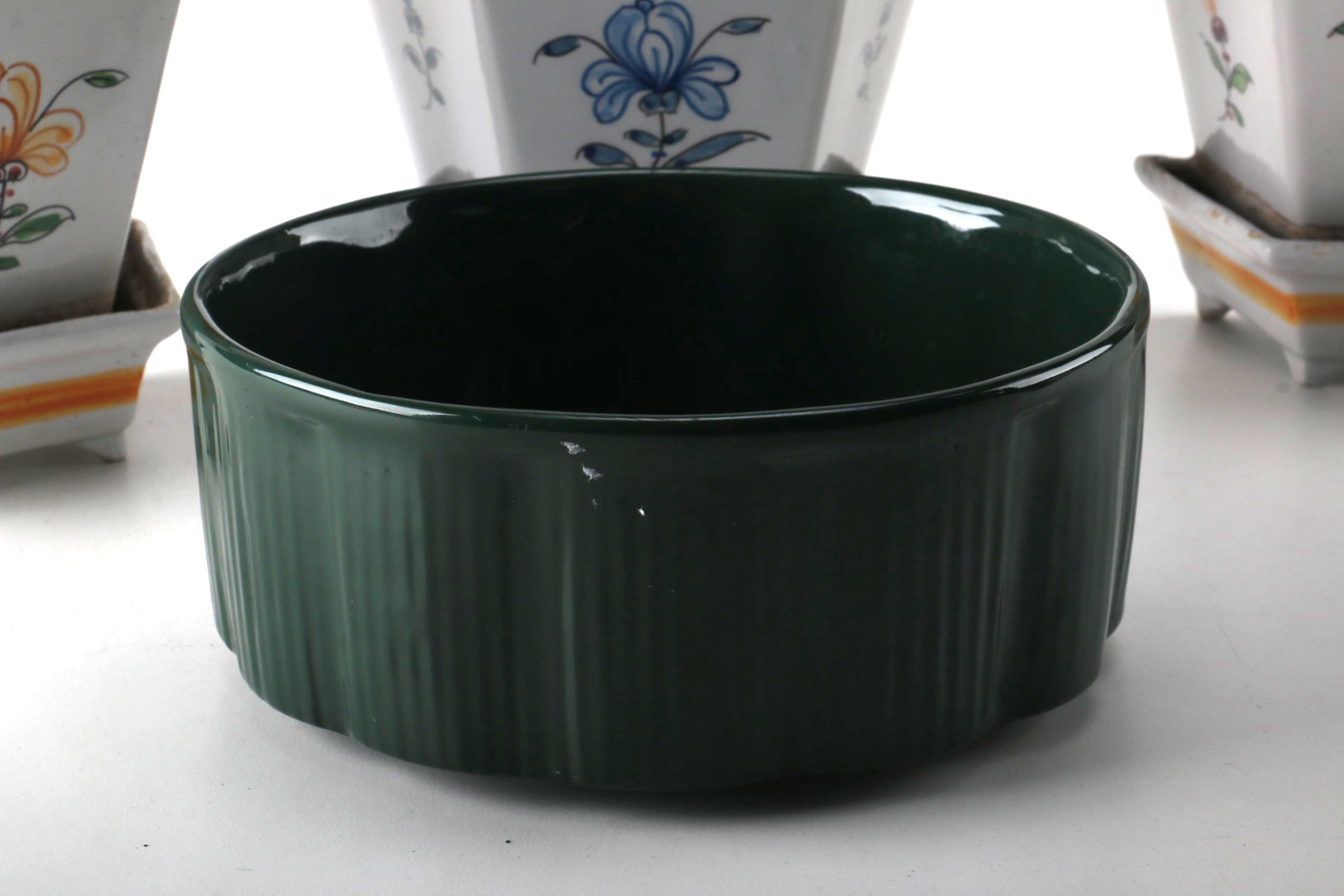 Hand-Painted Portuguese Wall Planters and Haeger Planter