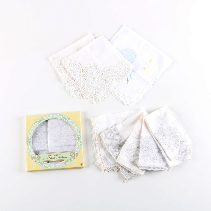Collection of Embroidered Handkerchiefs