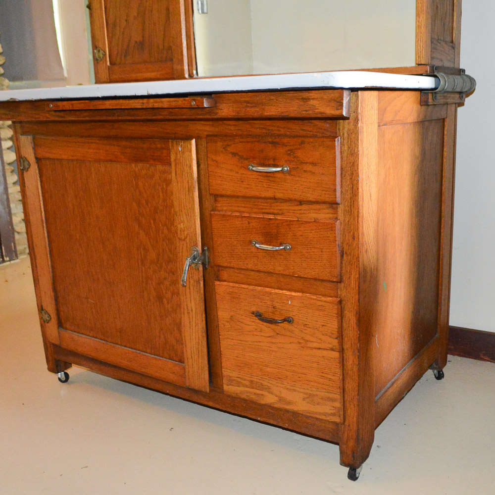 Vintage Oak Hoosier Cabinet by Boone