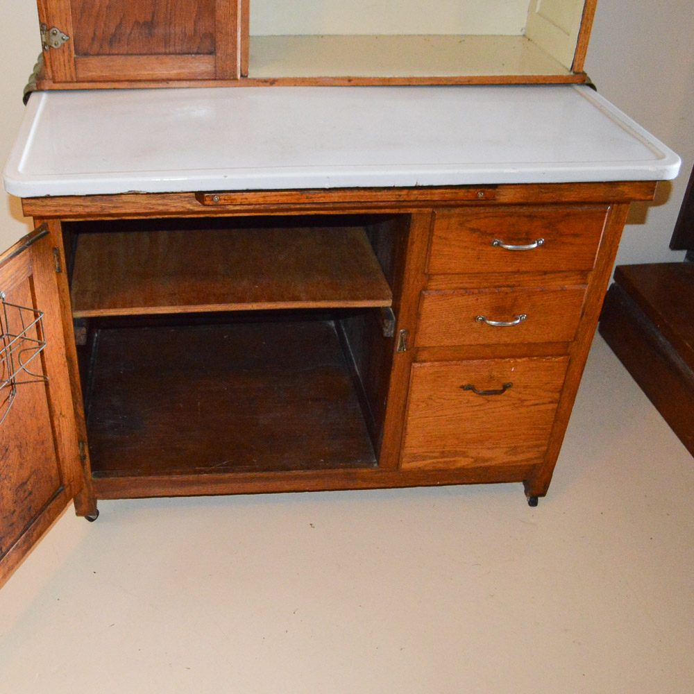 Vintage Oak Hoosier Cabinet by Boone