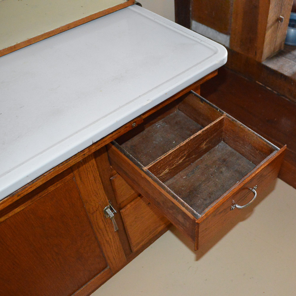 Vintage Oak Hoosier Cabinet by Boone
