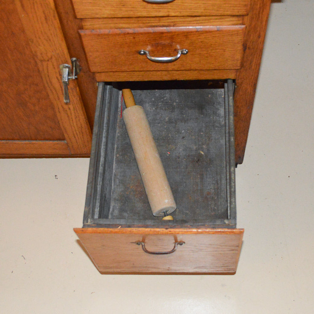 Vintage Oak Hoosier Cabinet by Boone