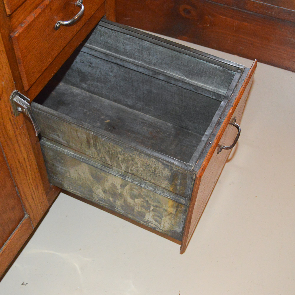 Vintage Oak Hoosier Cabinet by Boone