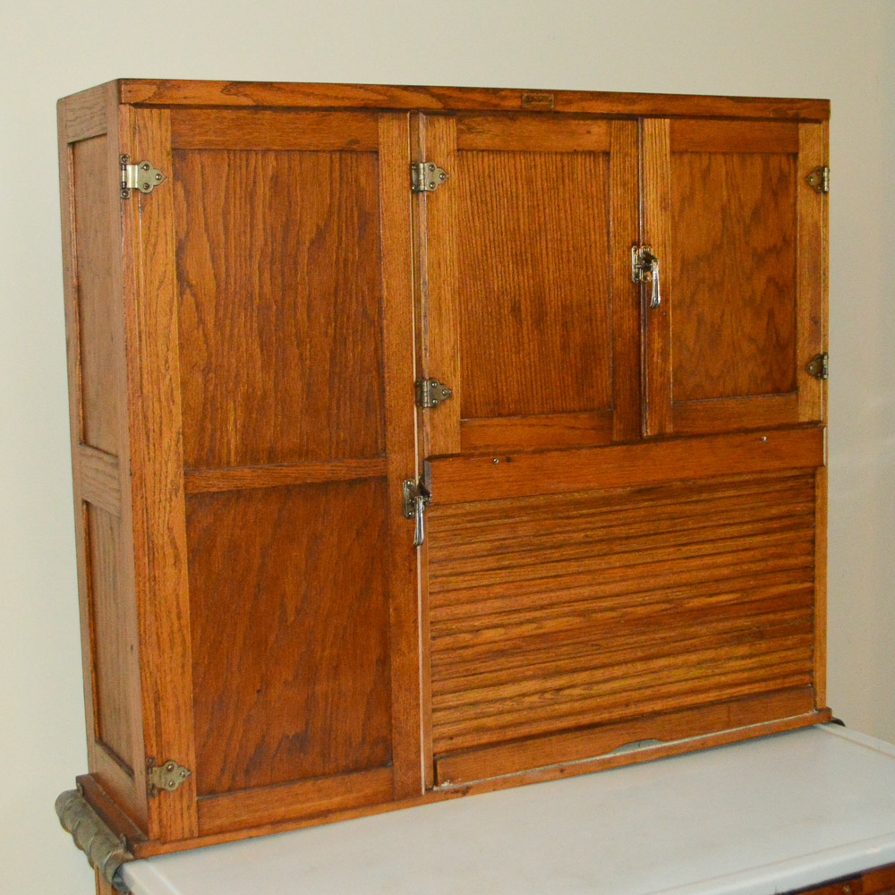 Vintage Oak Hoosier Cabinet by Boone