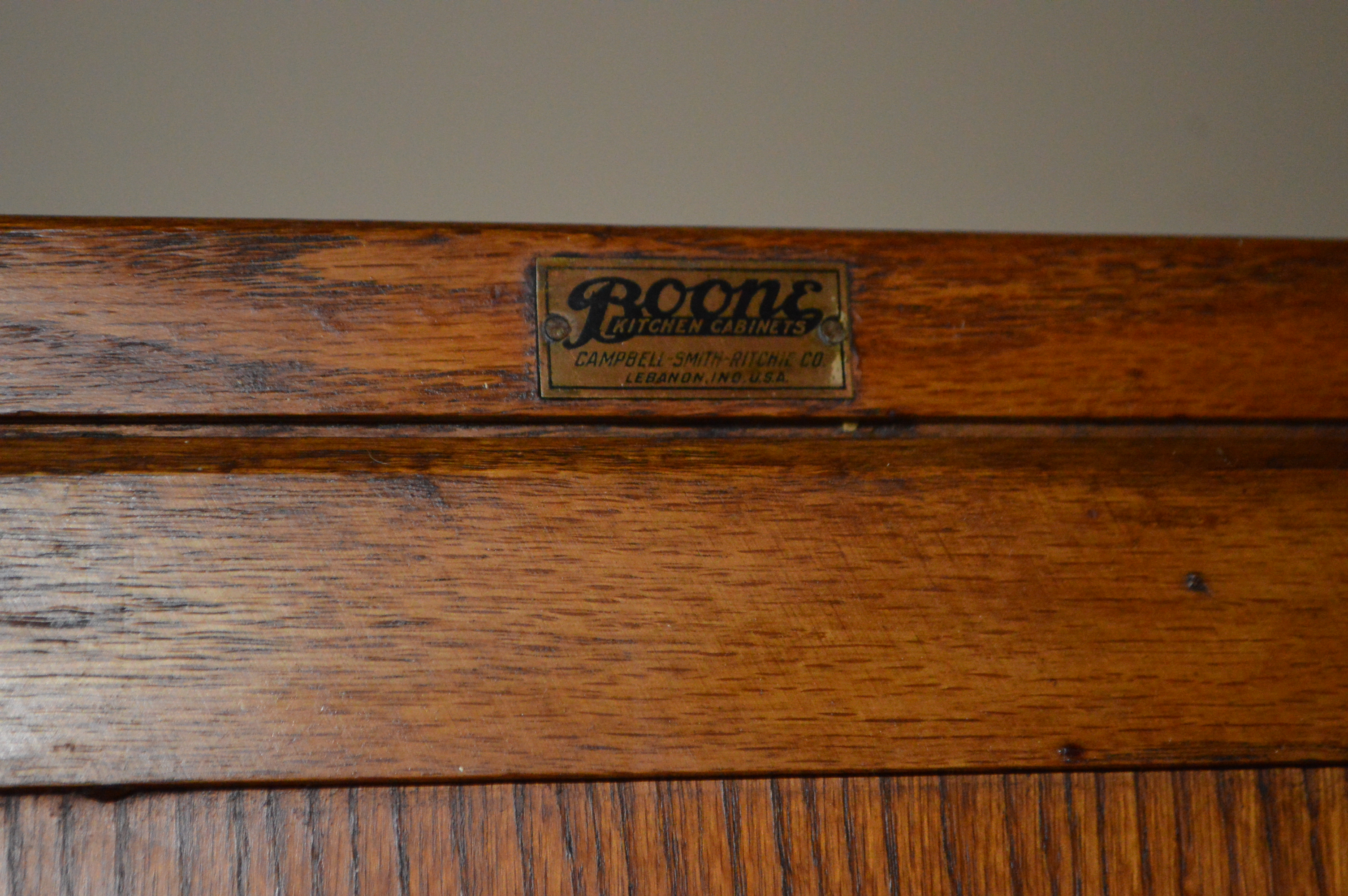 Vintage Oak Hoosier Cabinet by Boone