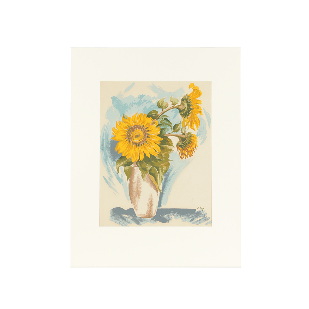 Arthur Helwig Serigraph on Paper of Sunflowers