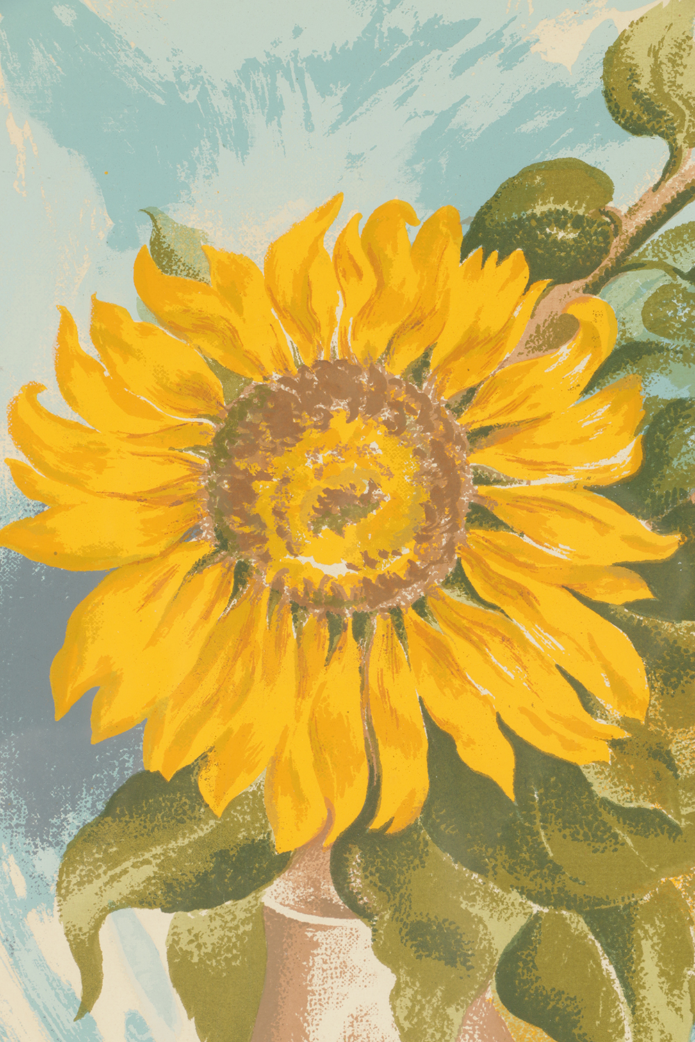Arthur Helwig Serigraph on Paper of Sunflowers