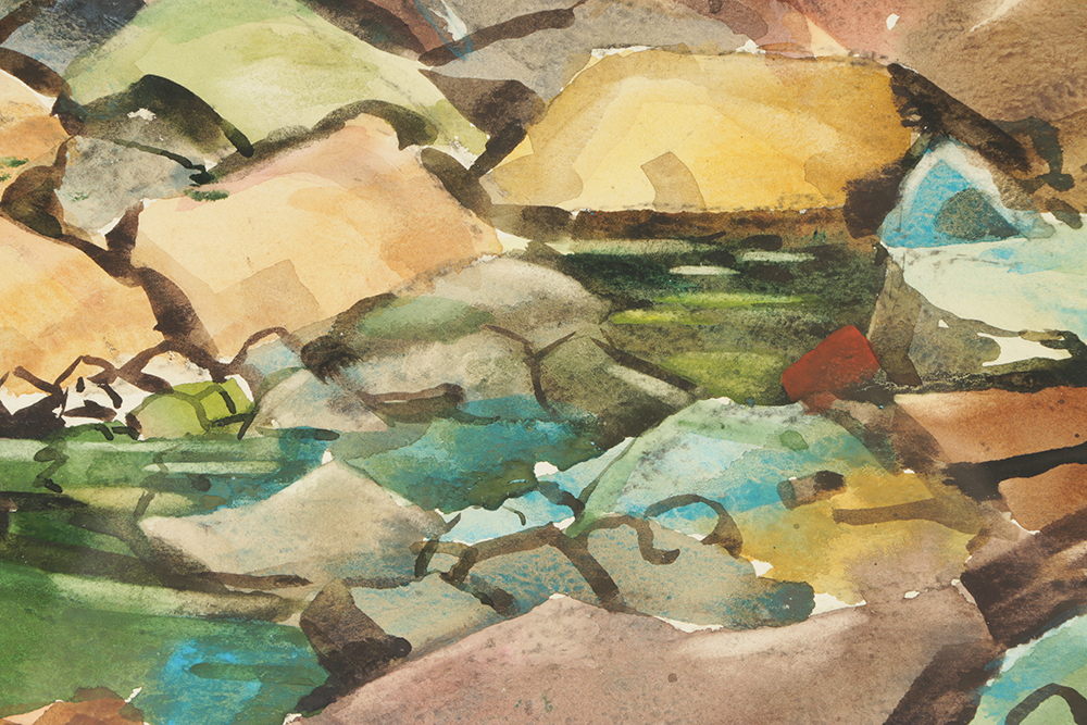 Carl Zimmerman Watercolor Painting on Paper of Forest Landscape