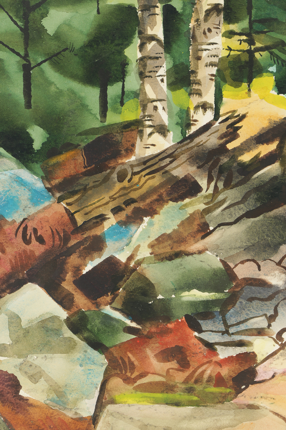 Carl Zimmerman Watercolor Painting on Paper of Forest Landscape