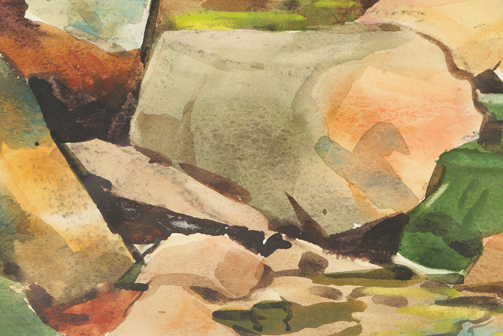 Carl Zimmerman Watercolor Painting on Paper of Forest Landscape