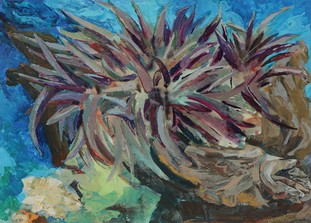 Carolyn Zimmerman Acrylic Painting on Board of Foliage