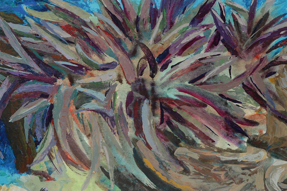 Carolyn Zimmerman Acrylic Painting on Board of Foliage