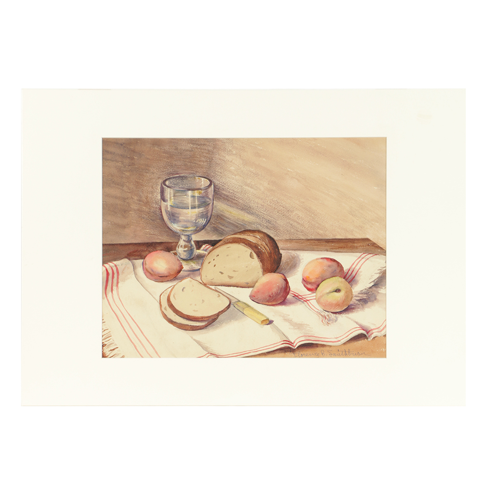 Florence Bartley Smithburn Watercolor Painting on Paper Still Life