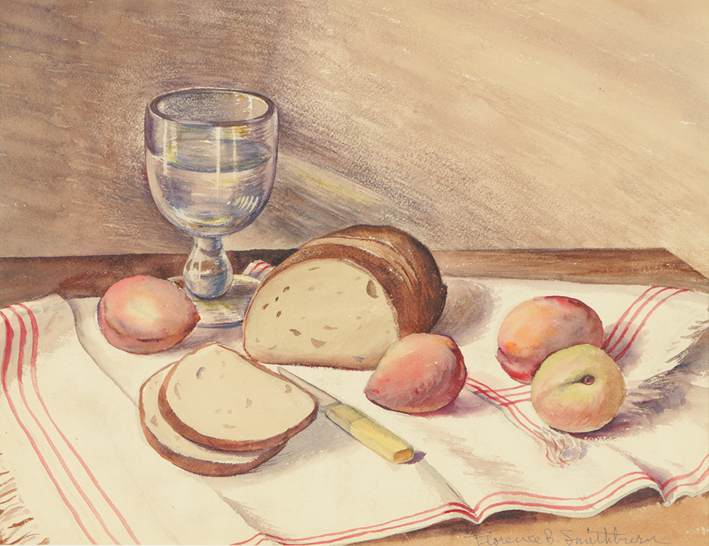 Florence Bartley Smithburn Watercolor Painting on Paper Still Life
