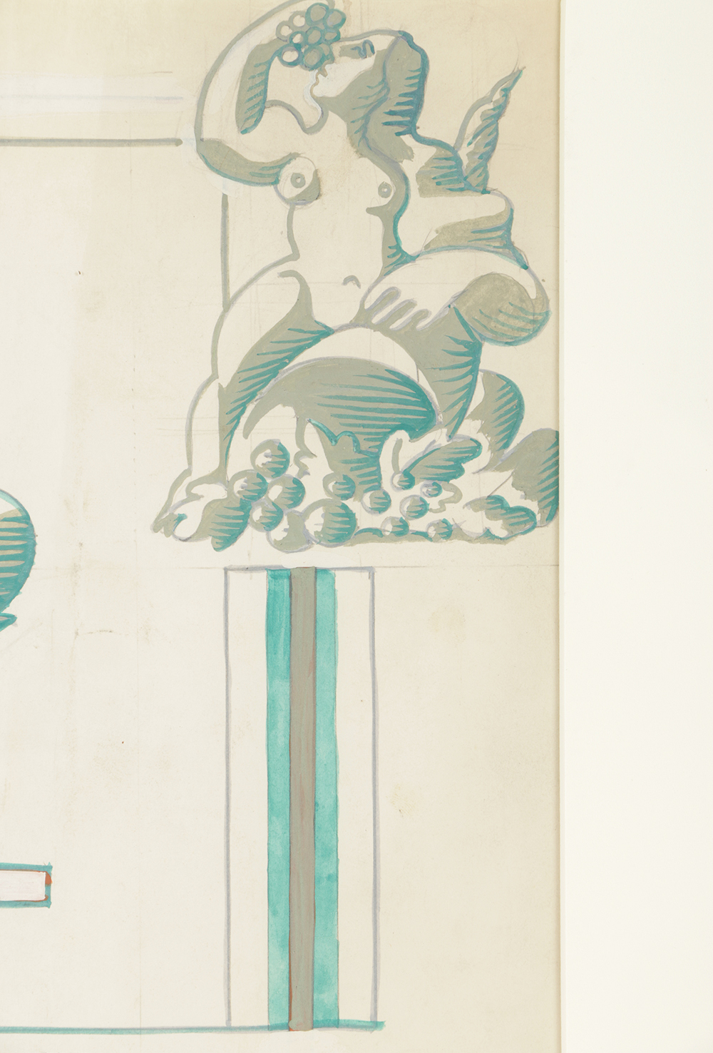 Edgar Yaeger Watercolor and Gouache Painting on Paper "Cherub Still Life"