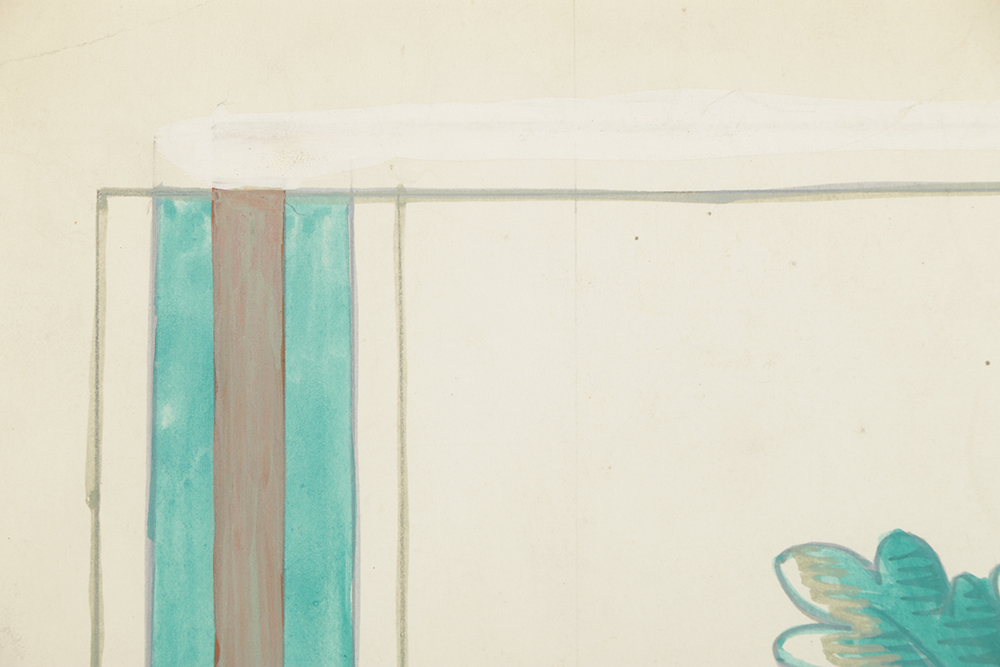 Edgar Yaeger Watercolor and Gouache Painting on Paper "Cherub Still Life"