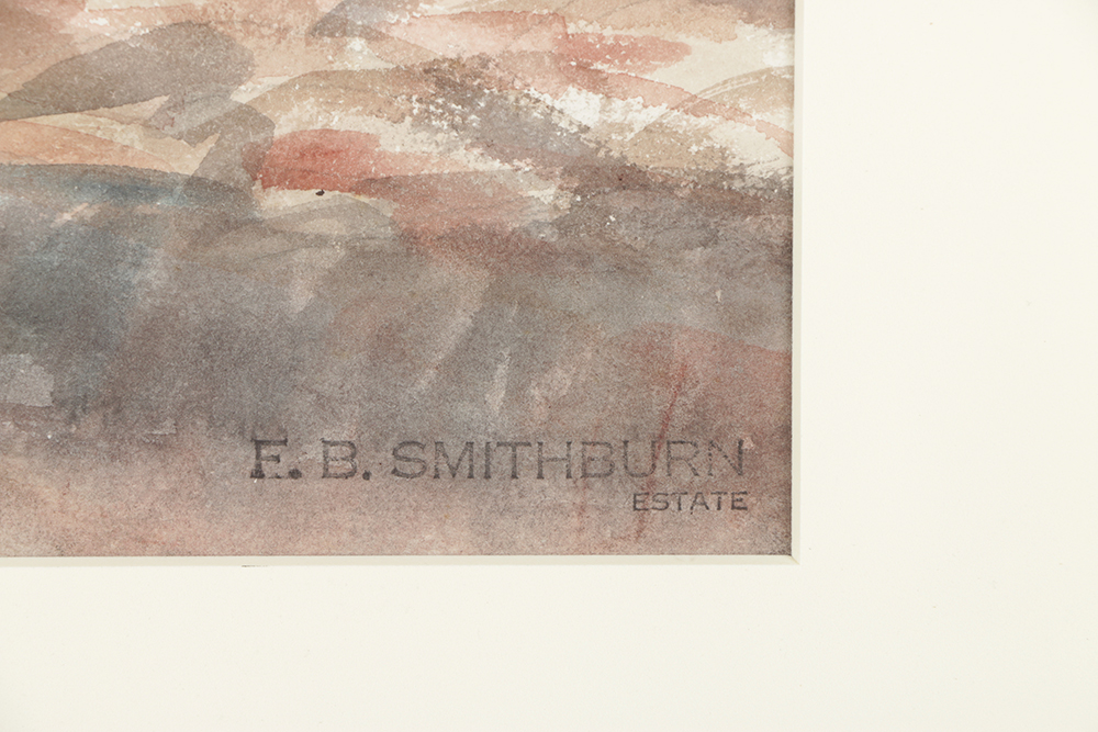 Florence Bartley Smithburn Watercolor Painting on Paper of Figural Landscape