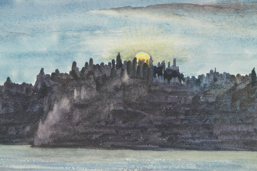 Florence Bartley Smithburn Watercolor on Paper of Landscape