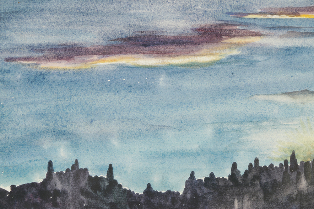 Florence Bartley Smithburn Watercolor on Paper of Landscape