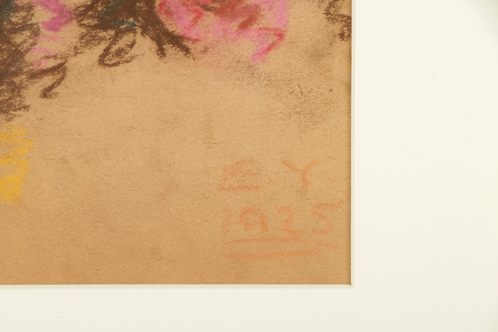 Edgar Yaeger Pastel Drawing on Paper Portrait of Woman