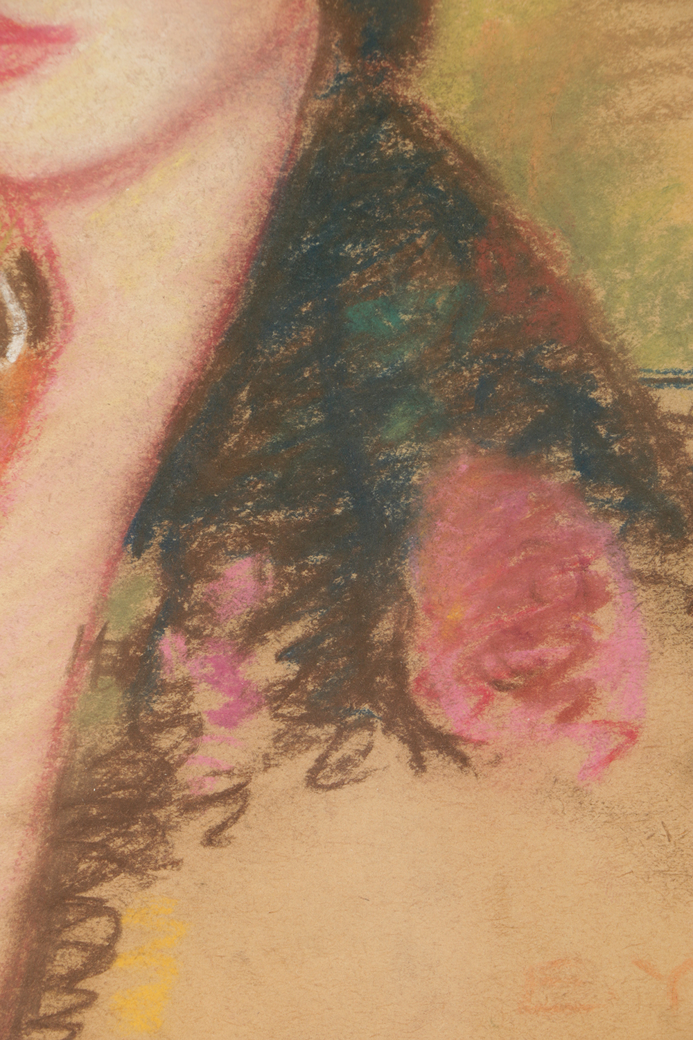 Edgar Yaeger Pastel Drawing on Paper Portrait of Woman