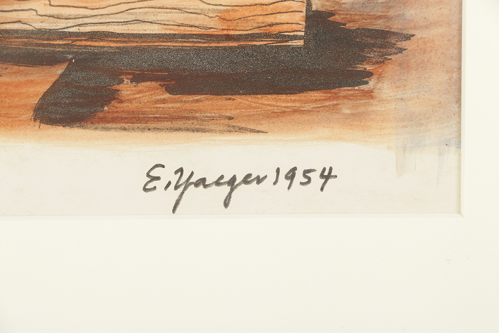 Edgar Yaeger Watercolor Painting on Paper of Abstract Still Life