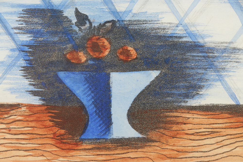 Edgar Yaeger Watercolor Painting on Paper of Abstract Still Life