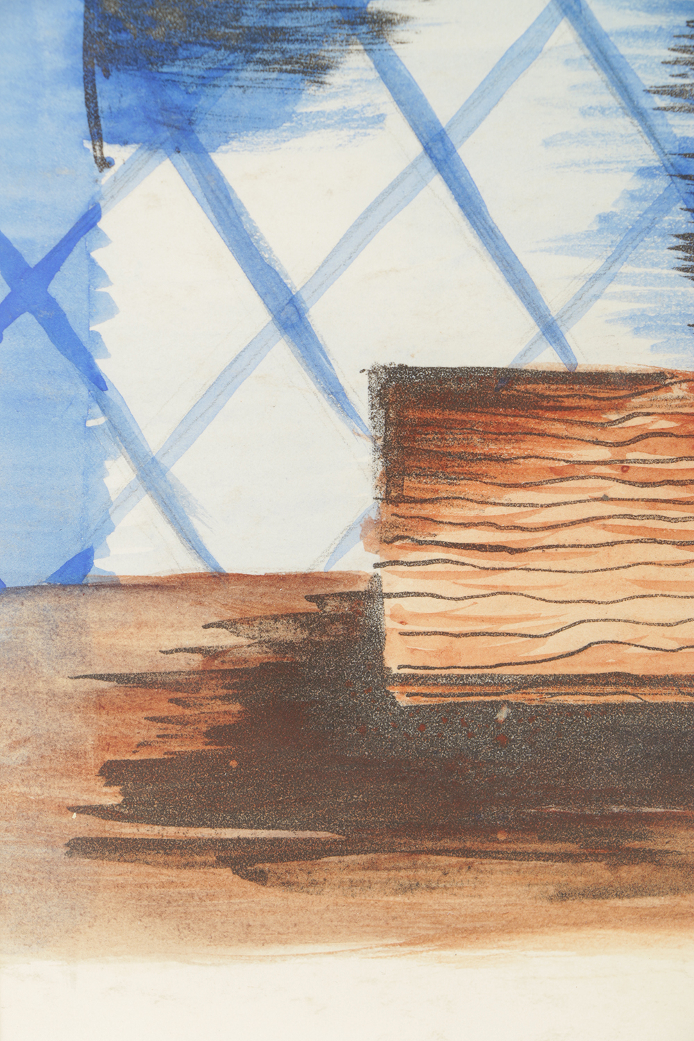 Edgar Yaeger Watercolor Painting on Paper of Abstract Still Life