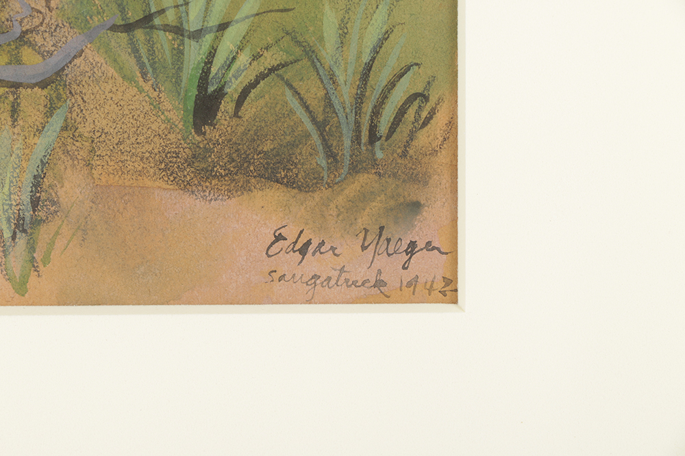 Edgar Yaeger Mixed Media Painting on Paper "Saugatuck"